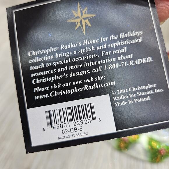 Vintage Christopher Radko Midnight Magic Santa Sleigh Ornament Poland 2002 NWT - Picture 4 of 6